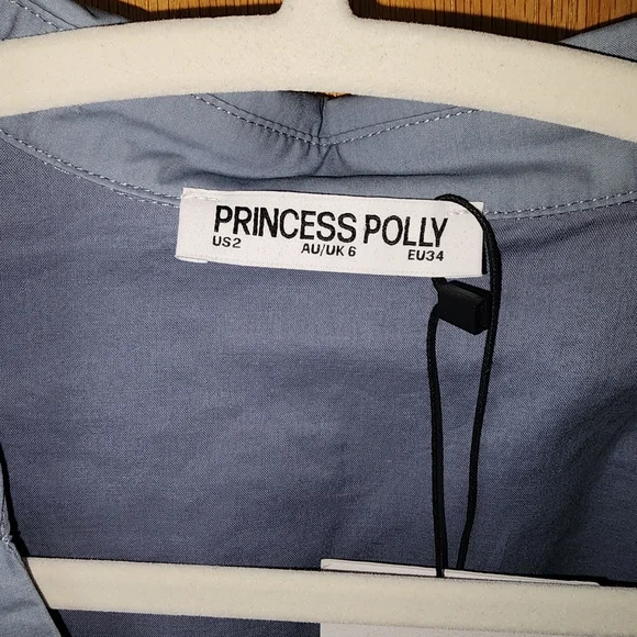 NWT ✨️$25 Princess Polly Rinch L/S Top In Steel Blue Size 2 - Picture 9 of 9